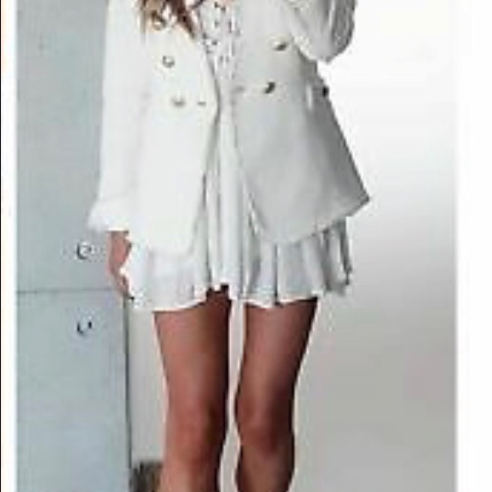 ZARA TWEED  JACKET METAL BUTTON Ecru Cream NWT